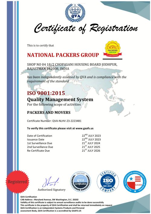 Certificate National Packers Group